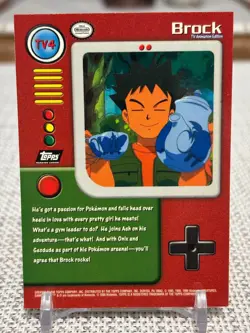 1999 Topps Pokemon Series 1 #TV4 Brock (TV Animation Edition) Black Logo NM - Image 2