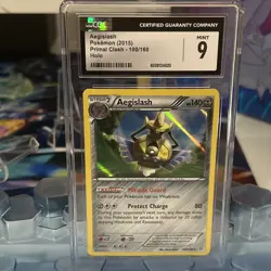 Aegislash 100/160 Holo Primal Clash Pokemon TCG Mint CGC 9 - Image 1