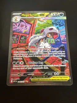 Mega Scrafty ex 285/217 SIR Secret Rare Pokemon Ascended Heroes MINT - Image 2