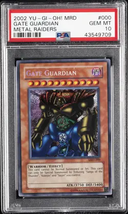 2002 YU-GI-OH! MRD-METAL RAIDERS #000 GATE GUARDIAN PSA 10 - Image 1