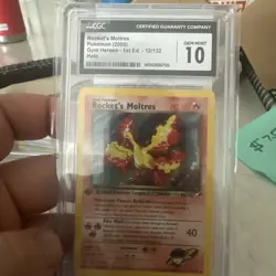 2000 Rocket's Moltres #12/132 Holo (1st Edition) CGC 10 Pokemon Gym Heroe - Image 1