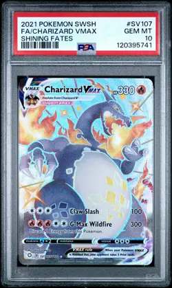 2021 POKEMON SWORD & SHIELD SHINING FATES #SV107 FULL ART/CHARIZARD VMAX PSA 10 - Image 1