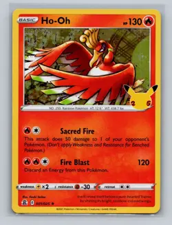 2x 2021 Pokemon SWSH Celebrations (1x Reshiram 002 & 1x Ho-Oh 001) LP - Image 2