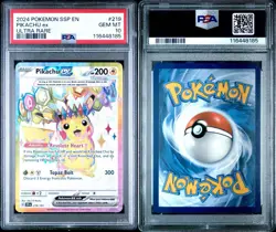 2024 POKEMON SSP EN-SURGING SPARKS ULTRA RARE #219 PIKACHU EX PSA 10 ENGLISH - Image 3