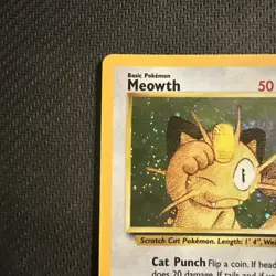 Meowth WOTC Black Star Promo 10 Pokemon Card TCG - LP+ (PART SWIRL!!) - Image 2