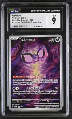 CGC 9 PECHARUNT 129 BLACK STAR PROMOS SHROUDED FABLE ETB POKEMON MINT - Image 1