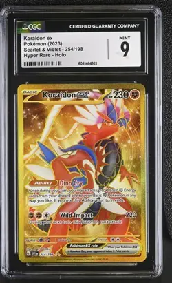 CGC 9 KORAIDON EX 254 SCARLET & VIOLET HYPER RARE GOLD POKEMON MINT - Image 1