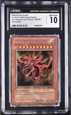 2003 YU-GI-OH! SLIFER THE SKY DRAGON GBI-001 CGC 10 SECRET RARE - Image 1