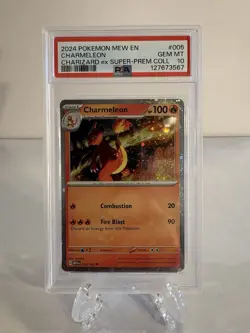 2024 POKEMON MEW EN-151 CHARIZARD EX SUPER-PREM COLL #005 CHARMELEON 🔥PSA 10🔥 - Image 1