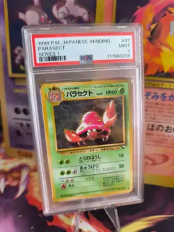 Pokemon Card Japanese Vending expansion sheet 1998 glossy PSA 9 Parasect Parasek - Image 1