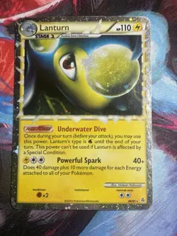 Pokemon TCG Lanturn Prime Reverse Holo Card Unleashed 86/95 HS Rare LP MP 2010 - Image 1