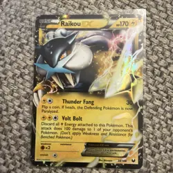 Raikou EX 38/108 XY Dark Explorers Vintage Extended Art Pokemon Card 2012 - Image 1