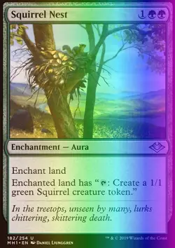MTG Magic the Gathering Squirrel Nest (182/316) Modern Horizons LP FOIL - Image 1