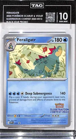 Pokemon Feraligatr Promo 213 Scarlet & Violet Illustration Contest TAG 10 - Image 1
