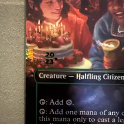 Delighted Halfling, Prerelease Foil Stamp, NM, LOTR, Magic, MTG - Image 2