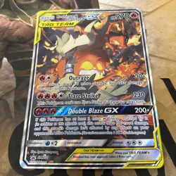 Pokemon Reshiram & Charizard GX SM201 Tag Team Promo Holo Jumbo Card - Image 1