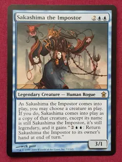 Magic The Gathering SAVIORS OF KAMIGAWA SAKASHIMA THE IMPOSTOR blue card MTG - Image 1