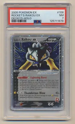 PSA 7 Pokemon EX Deoxys Holo Secret Rare Rocket's Raikou EX 108/107 NEAR MINT!! - Image 1