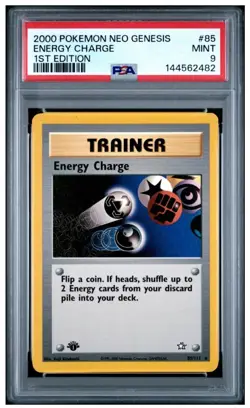 PSA 9 2000 Pokemon 1st Edition Energy Charge Neo Genesis - Image 1