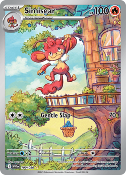 Pokemon TCG Simisear 100/086 Illustration Rare Scarlet & Violet White Flare NM/M - Image 1