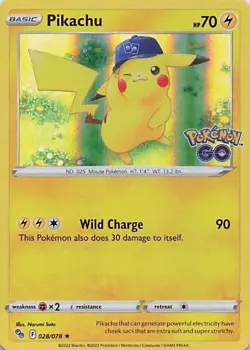 Pikachu (28) Holo Holo Rare Pokemon GO 028/078 LP - Image 1