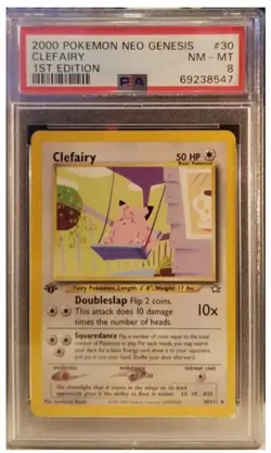 2000 Pokemon Neo Genesis 1st Edition Clefairy PSA 8 - Image 1