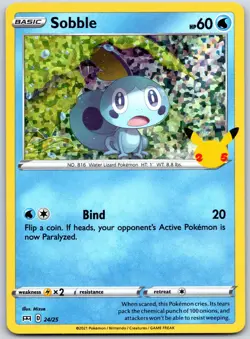 POKEMON MCDONALD'S 25TH ANNIVERSARY PROMOS SOBBLE 024/025 PROMO HOLO NM - Image 1