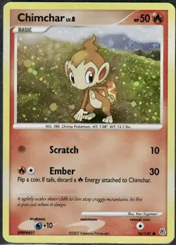 Chimchar 76/130 2007 Pokemon Diamond & Pearl Holo Swirl - Image 1
