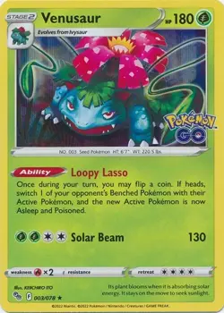 Holo Venusaur 003/078 Rare Pokemon GO Pokemon TCG NM - Image 1