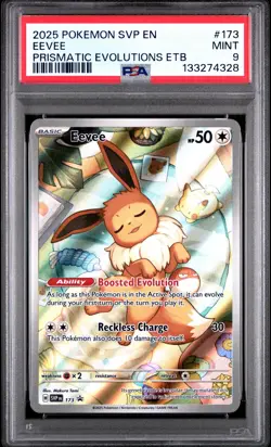 2025 POKEMON SVP EN-SV BLACK STAR PROMO #173 EEVEE PSA 9 - Image 1