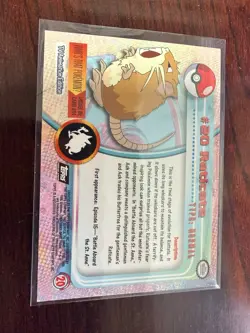 Raticate #20 Non Holo Black Logo Topps Pokemon TV Animation Edition - Image 2