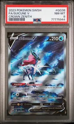 Suicune V - GG38/GG70 - Galarian Gallery - Crown Zenith - PSA 8 - Pokemon TCG - Image 1