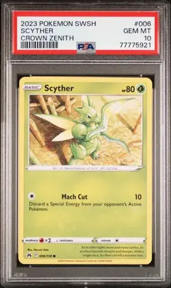 Scyther - 006/159 - Crown Zenith - PSA 10 POP 7 - Pokemon TCG - Image 1