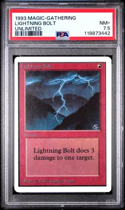 LIGHTNING BOLT Unlimited PSA 7.5 Vintage MTG [Nostalgium] - Image 1