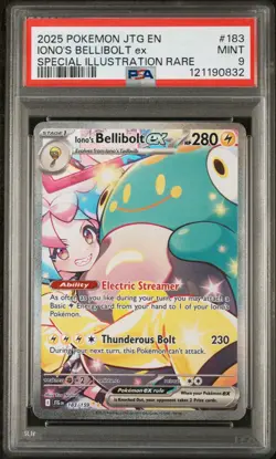 2025 POKEMON JOURNEY TOGETHER SPECIAL ILLUSTRATION RARE IONOS BELLIBOLT EX PSA 9 - Image 1