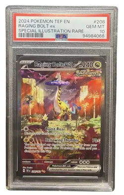 Pokemon Raging Bolt ex Temporal Forces Special Illustration Rare #208 PSA 10 - Image 1