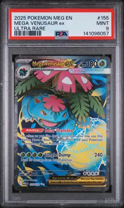 PSA 9 Pokemon TCG 2025 Mega Evolution #155 Mega Venusaur Ex MINT - Image 1