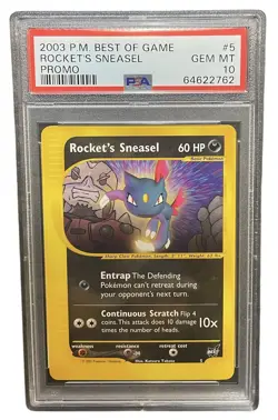 Pokemon PSA 10 GEM MINT Best of Game Promo Rocket's Sneasel #5 - Image 1