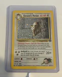 Giovanni's Persian Pokemon Card 8/132 Gym Challenge Unlimited Holo Rare WOTC - Image 1