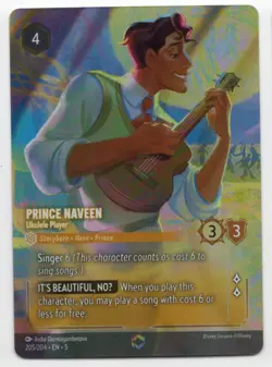 Disney Lorcana Shimmering Skies *Foil* Prince Naveen - Ukulele Player ENCHANTED - Image 1