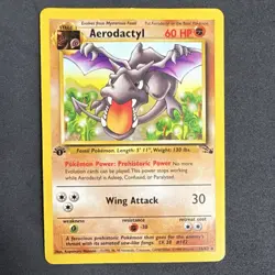 Pokemon TCG Aerodactyl Fossil 1st Edition Rare Card 16/62 60 HP English - Image 1