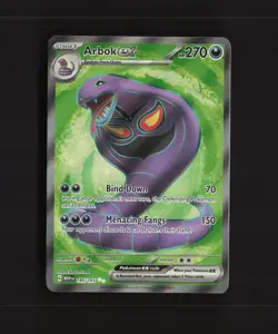 Arbok ex 185/165 Scarlet & Violet 151 Full Art Ultra Rare Holo Pokemon Card LP - Image 1