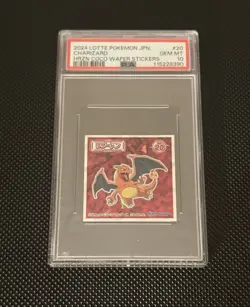 2024 Lotte Pokemon JPN. Charizard HRZB Coco Wafer Sticker PSA 10 - Image 1