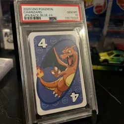 2020 UNO POKEMON JAPANESE BACK-BLUE-#4 CHARIZARD PSA 10 - Image 1