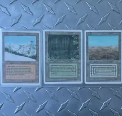 Magic The Gathering Dual Land Lot Scrublands, Bayou, Taiga 3 Cards Revised. - Image 1