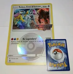 ☆ Jumbo Card ☆ RAIKU, ENTEI & SUICUNE - Legendary Pokemon Stamp - HOLO 🌟 NM - Image 1