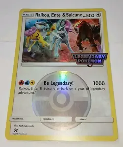☆ Jumbo Card ☆ RAIKU, ENTEI & SUICUNE - Legendary Pokemon Stamp - HOLO 🌟 NM - Image 2