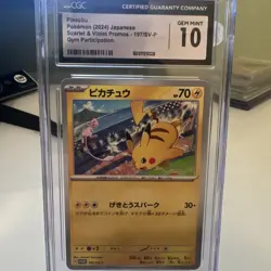 Pokemon CGC 10 Pikachu - 197/SV-P Promo Card Japanese - GEM MINT Cgc 10 - Image 1