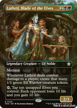 EN - Lathril, Blade of the Elves (Borderless) - 349 - FDN - NM - Image 1