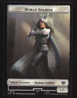 Human Soldier Token (0001) 1 Magic: the gathering The Lord of The Rings NM - Image 1